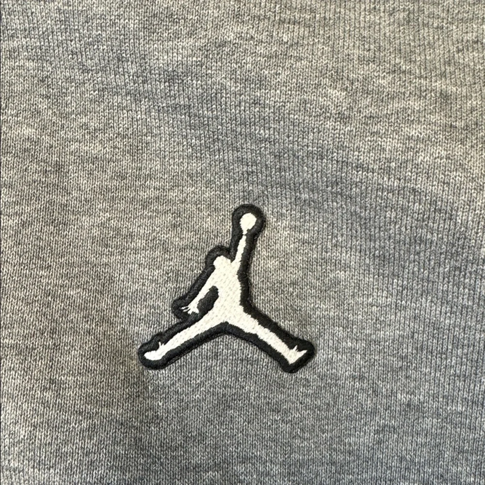 Jordan mens XL light gray full zip fleece cotton blend hoodie EUC